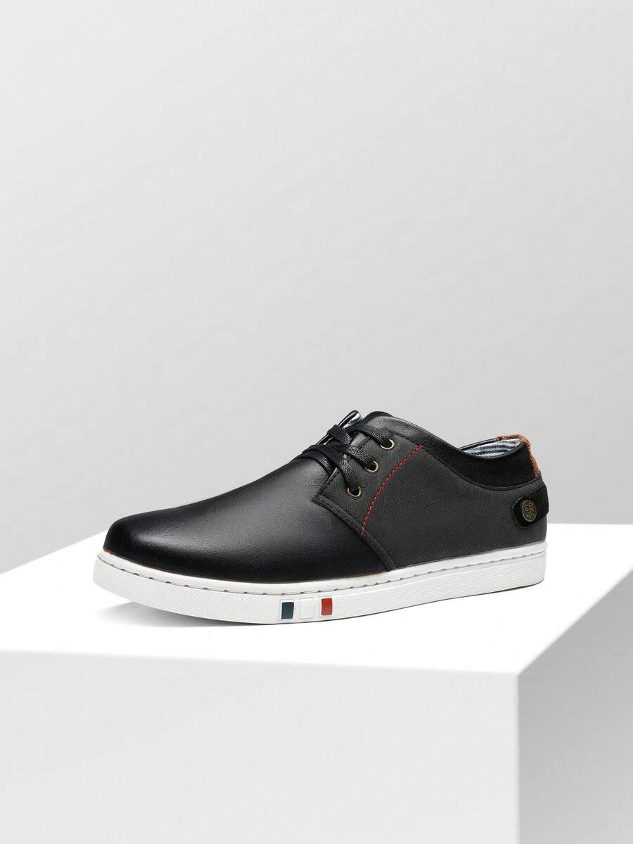 Men's Fashion Sneakers Flexible And Soft - Black - View 1
