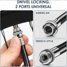 Bomba de Bicicleta con Manmetro, Bomba de Bicicleta porttil, Bomba de Aire de Alta presin de 120PSI con Soporte de Montaje, Bomba de Bola con Aguja, para Infla Neumticos, MTB - azul - Ver 1