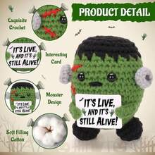 1pc Little Monster Hand-Woven Plush Doll Ornaments With Encouraging Words On Them, Which Can Be Given As Small Gifts To Friends And Family. Lovely Plush Doll Gift Design And Encouraging Words Are Very Warm And Sweet! These Lovely Dolls Will Always Be Your Friends, And They Will Make You Feel Relaxed And Happy!