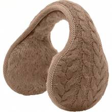 Unisex Foldable Ear Warmers Knits Winter EarMuffs,26339340 - 卡其色 - 查看 2