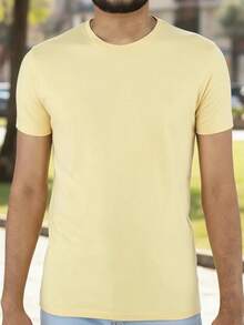 Ogochi Basic Slim Fit T-Shirt, Original Cotton, Various Colors, Christmas, New Year, Summer, Spring - Linh dương Impala vàng - Xem 2