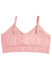 Zee Rucci Girls' Seamless Comfortable Cropped Top With Padded Bra And Straps, Sizes 4 To 16, Basic - Rusty Rose - View 2