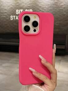 Frameless Solid Magenta Minimalist Shock-Proof Thick Phone Protective Case, Printed Design Compatible With IPhone 17/17 Pro/17 Pro Max, 16/16 Pro Max, XR, 7/8, 15 Pro Max, 12 Pro Max, 13 Pro Max, 14 Pro Max, 13, 14, 11, 12, P14, P11 Soft Shell, P12 Shock-Proof, XS, XR, 7/8 Plus, 7/8 GES Phone Case - Hot Pink - View 5