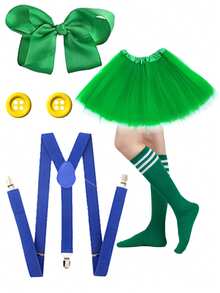 D EXCEED 6Pcs Halloween Cosplay Costume Women Tutu Skirt Suspenders Stockings Bow Hair Clips For Adults - Multicolor - View 10