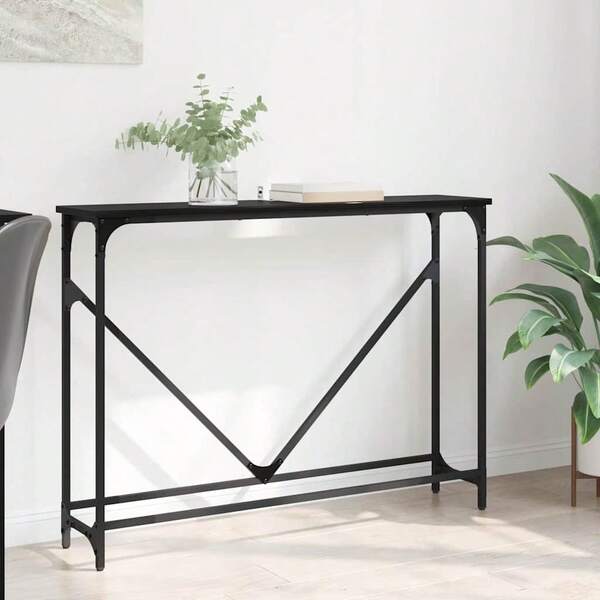 vidaXL Konsolentisch Schwarz Eichen-Optik 102 X 22,5 X 75 Cm