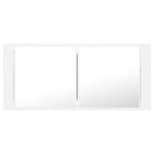 vidaXL LED-Bad-Spiegelschrank Weiß 100x12x45 Cm Acryl - Bianco - Visualizzare 4