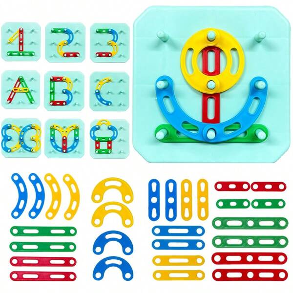 1 Set Buchstaben & Zahlen Bauklötze, Lernspielzeug Stapelblöcke, Form & Farbe Sortierbox, Steckbrett Aktivitätsspiel, Denkaufgabe MINT Spielzeug, Hand-Auge-Koordination, Farbwahrnehmung, Fantasieförderung, Vorschul ABC & Formen Lernen, geeignet für Kinder ab 3 Jahren