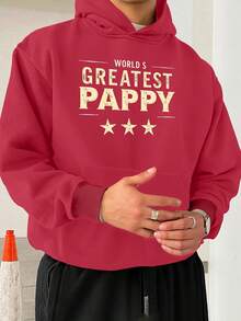 Sudadera con capucha para hombres de talla PAPPY JPH-9, la mejor del mundo - Sudadera casual suelta negra con letras doradas y patrón de estrella rota, lavable aáquina, cómoda para uso diario, sudadera impresa duradera, talla - Negro - Ver 6