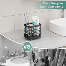 Black Toothbrush Holders Wall Mounted For Shower, Bathroom Electric Tooth Brush Holder Storage Organizer For Shower,  Toothpaste Caddy Stand For Bathroom, House Essentials For New Home{Inchsize_nameinch:Inch2Slotsinch,Inchcolor_nameinch:InchBlackinch} - màu đen - Xem 8