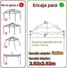 Repuesto De Lona para Toldo (sin Paredes) Tamaño Exterior 3x3m Interior 2.92x2.92m Impermeable Protección Plegable Acero Lona Impermeable Jardín Casa Exterior Facil Armado Y Transporte (Blanca) - Rojo con UV Protección - Ver 1
