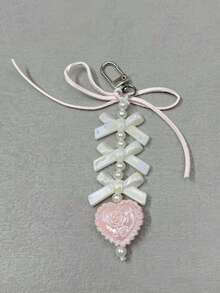 时尚可爱亚克力心形包包挂饰/钥匙扣，适合节日送礼，可作女士礼物、手机配件、个性化礼物或趣味礼物。 - 彩色 - 查看 8