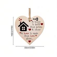 1 件乔迁贺礼，爱心木制心形装饰标牌，木制吊坠牌匾标牌，温馨家居装饰礼物，家居装饰，房间装饰，墙面装饰，厨房装饰 - 彩色 - 查看 5