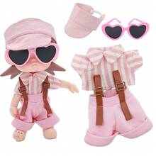 For Zsiga, Overalls & Shirt Set, Paired With Sun Hat And Cute Sunglasses, Collectible Christmas Holiday Costume, Holiday Birthday Gift (Excluding Plush Doll) - Multicolor - View 13