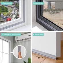 门窗密封条，防风条，自粘隔音可裁剪密封条，长度 6.56 英尺 - 灰色 - 彩色 - 查看 7
