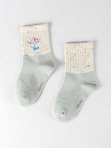 Disney 1/4/5双装儿童卡通袜子，透气婴儿袜，男女童通用，适合上学和居家穿着，春夏款 - 彩色 - 查看 4