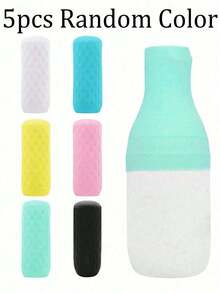 Bunte, auslaufsichere Hülsen, elastische Hülsen zum Auslaufsicherheit für Silikonflaschen, Reiseflaschen, auslaufsicheres Werkzeug, auslaufsichere Hülsen für Reisebehälter, passend für die meisten Flaschengröße, Reisezubehör, Rückkehr zur Schule und Reiseessentials