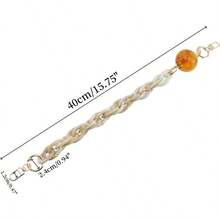Thick Resin Purse Bag Handle Shoulder Strap - 15" + Tròn + Kem - Xem 2