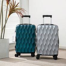 New Wavy Pattern Luggage Set, 3 Sizes: 18/20/24 Inch, Portable Lightweight Suitcase With Spinner Wheels And Password Lock, Suitable For Short Trips And Campus