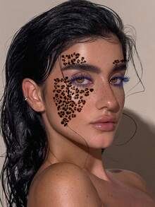3PCS Leopard Print Tattoo Stickers, Real Animal Fake Tattoos, Leopard Print Temporary Facial Tattoo Stickers, DIY Halloween Makeup Party, Daily Holiday Gifts, Waterproof And Realistic Tattoo Stickers