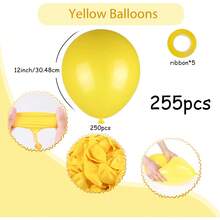 Żółte balony imprezowe, 5/10/12 cali, żółte balony lateksowe, wypełnione helem, na ujawnienie płci dziecka, urodziny, ukończenie szkoły, wesele, wieczór panieński, wiosenną dekorację z motywem pszczółki (ze wstążką) - Żółty - Zobacz 15