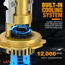 S&D H7 LED 大灯 Canbus 9005 HB3 9006 HB4 H11 汽车大灯灯泡 CSP 汽车灯带风扇涡轮灯 6000K 12V 汽车大灯