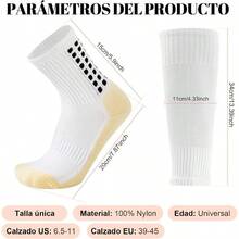 Calcetines para Hombre - 6 Calcetines de Ftbol y 6 Becerro Mangas Combinacin - Calcetas Deportivas Antideslizantes y Transpirables para Basquetbol, Beisbol, Running, Gym - inicial - Ver 7