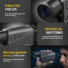Night Vision Monocular , Infrared Night Vision Goggles With 16x Digital Zoom- HD Photography & Video, Digital Zoom, Rechargeable, Compact Durable Design For Hunting, Camping, Wildlife Observation, Outdoor Adventures, Night Vision Scope, Night Goggles, Night Vision Scopes, Adventure Photography, Hunting Gear, Compact Design, Sleek Scope, Precision Optics, Rugged Build, Digital Zoom Scope, Outdoor Enthusiasts, Wildlife Photographers - Multicolor - View 4