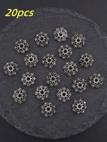 50/20 Stücke Schmuck Bastel-Set. Gravierte Cut Out Perlenkappe, Abstandsperlen. DIY Schmuckzubehör. Perfekt zum Kombinieren mit allen Arten von Armbändern, Halsketten und anderem Schmuck, Perlen zum Schmuckbasteln, Armband Bastel-Set, Bastelbedarf für Erwachsene, Basteleien, Charms, Perlen, Bastel-Set, Weihnachtsdekoration, Schlüsselanhänger Zubehör - Verschiedenfarbig - Übersicht 8