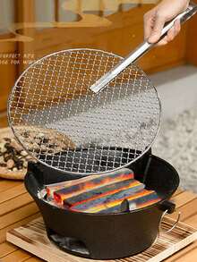 Complete Set Of Cast Iron Charcoal Stove, Barbecue Stove, Charcoal Grill, Home Indoor Barbecue Stove Set, Old-Fashioned Charcoal Heating, Stove Tea Making Utensils - Tea Set Accessories Set - 黑色 - 查看 4