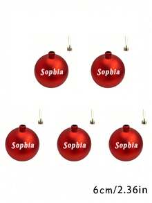 Boules de Noël personnalisées, Boules de Noël avec nom personnalisé, Boules de Noël, Décorations de Noël personnalisées, Boules de Noël avec nom de famille, Boules de Noël personnalisées pour le Père Noël secret/Ornements d'arbre de Noël avec nom personnalisé/Ornements avec nom personnalisé/Cadeaux de Noël pour la famille ou les amis, couleurs aléatoires