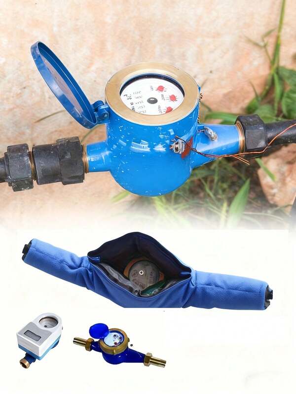 Winter Anti-Freeze Water Meter Cover - Detachable Insulated Polyester Outdoor Pipe Protector, Suitable For Pressure Vacuum Breakers And Backflow Preventers, High-Quality Material, Convenient Design, Weather-Resistant, Essential For Cold Areas, Property Maintenance, Pipe Cover For Pipe, Radiator Pipe Cover