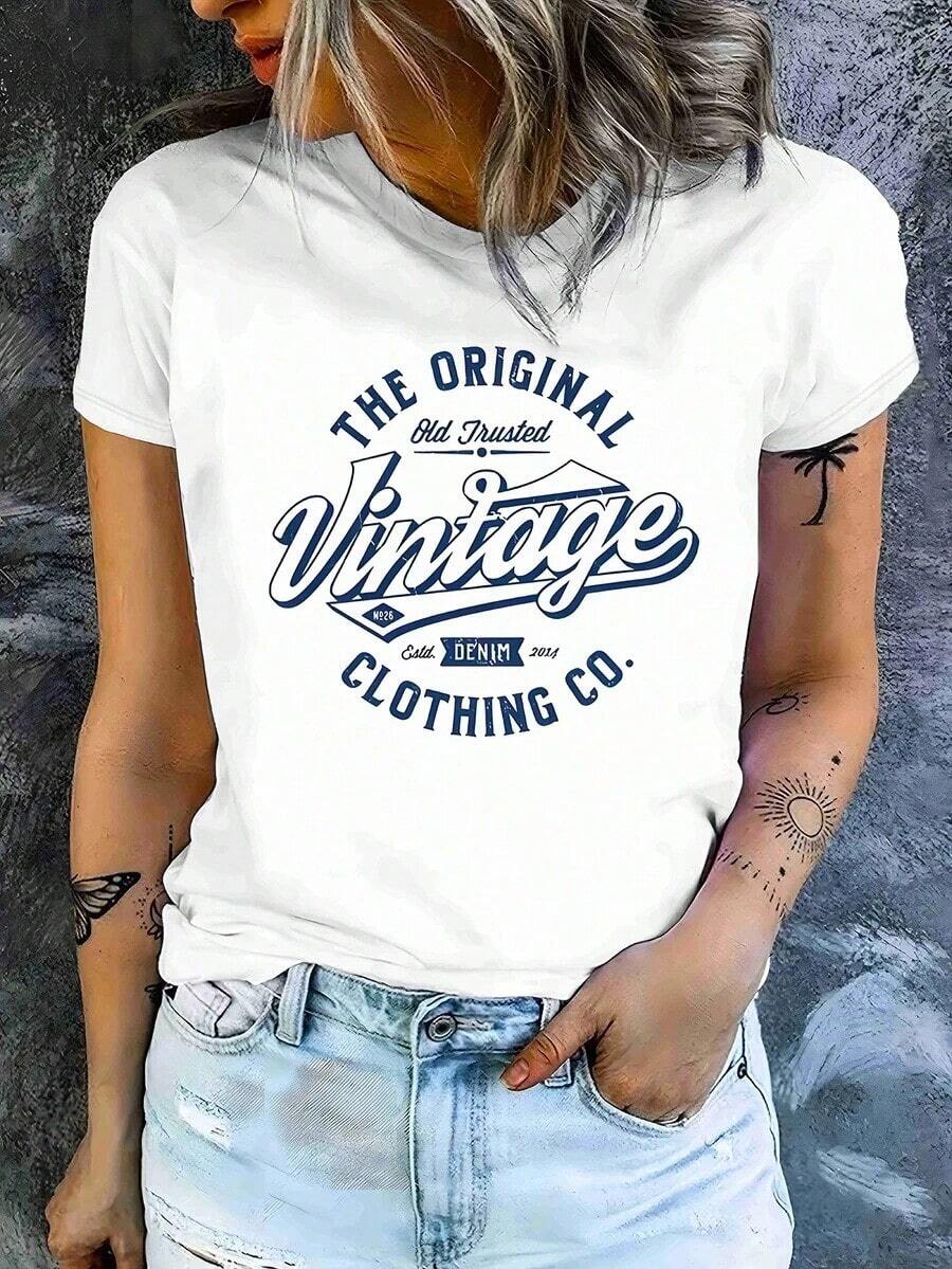 Camiseta de manga corta para mujer talla grande "No Seas Salado", Camiseta informal casual y linda para mujer - Blanco - Ver 1
