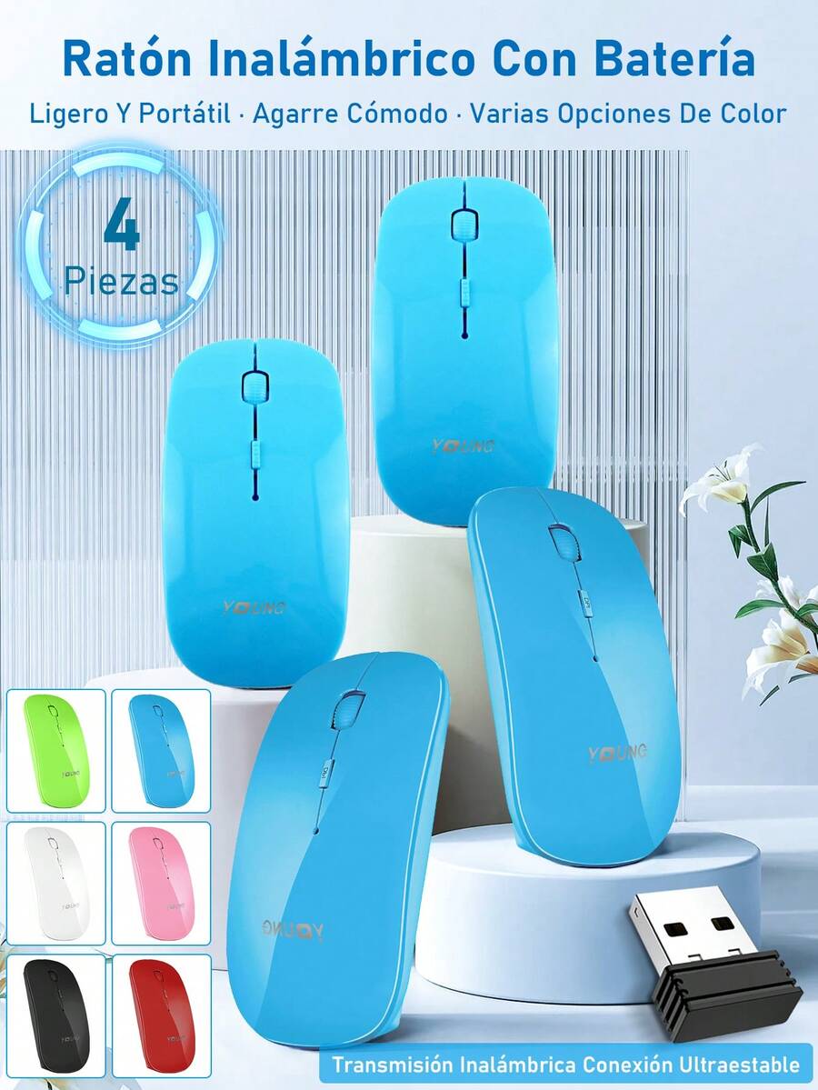 Ratón inalámbrico silencioso, compatible con iPad y portátil