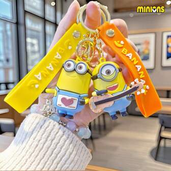 Minions 5pcs Cartoon Keychain Set Features Adorable Cartoon Designs And Is Perfect For Decorating Bags, Car Keys, And Backpacks. It's Also An Ideal Gift For Birthday Parties And Christmas Celebrations.
