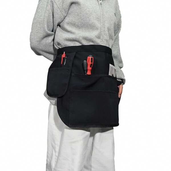 1pc Adjustable Waist Garden Apron, Unisex Multi-Functional Repair Flower Bed And Lawn Apron With Pockets, Suitable For Gardeners, Servers, Cleaners, Repairmen