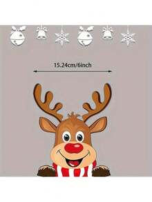 1 Piece Of Christmas Car Decoration Decal, Cute Santa Claus Car Window Sticker, Christmas Elk Sticker, Suitable For Christmas Car Decoration Accessories, Christmas Background Decoration