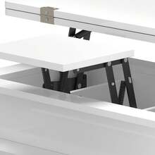 Yitahome Coffee Table With Lift Top, High Glossy 4-In-1 Extendable Coffee Table With LED And 2 Drawers, Wooden Rectangle Tea Table, White -By GeoTower - White - View 9