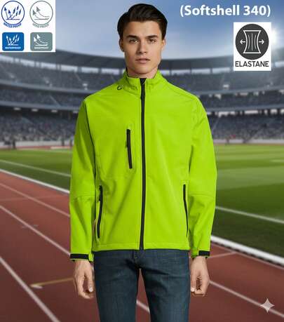 THEGEWA Men's 340gsm Softshell Thermal Jacket With Fleece Lining, Functional Design And Full Zip, 11 Colors Available, Perfect For Outdoor Use And Customization - Available S To 3XL - MARNAULA