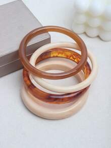 4pcs Set Elegant Vintage Style Bracelet, Fashion Simple Design, Acrylic Material, Suitable For Casual Wear, Women Jewelry, Can Be Worn Year-Round For Daily And Party Occasions