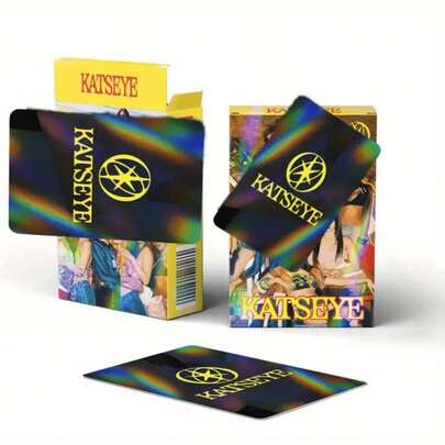 30 thẻ LOMO KATSEYE "BEAUTIFUL CHAOS" + 32 nhãn dán mini, thẻ nhỏ tự in hình album hàng hóa của người nổi tiếng, thẻ LOMO làm quà tặng trang trí, thích hợp làm đồ trang trí và đồ sưu tầm cho người hâm mộ