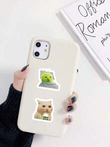 500 SZTUK/ROLKA Zabawne naklejki z memami zwierząt, rolka, 14 wzorów na cykl, idealne do metalowych naklejek na telefon, dekoracji piórników szkolnych i artykułów papierniczych dla uczniów DIY - Wielokolorowe - Zobacz 7