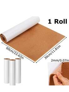 自粘软木垫卷 - 1/2/3毫米厚复合木衬垫，适用于架子、支架和搁板 - 天然棕色软木板，适用于家庭和办公室收纳整理、软木板、钉板、愿景板 - 彩色 - 查看 13
