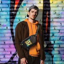 GCCSJ LED Chest Bag,App-Controlled LED Sling Bag – DIY Pixel Art Programmable Shoulder Bag For Men Women, Light Up Waterproof Chest Bag For EDC Rave Parties Festivals Gifts Cyclist Daypack - Black - View 4