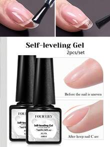 FOUR LILY 2pcs Multi-Function Nail Gel - Clear, Strengthening Gel Nail Polish, Nail Strengthener, Self-Leveling, Suitable For UV/LED Lamps, Long-Lasting, Salon-Quality Manicure At Home - Clear - View 1