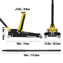 Floor Jack, 3 Ton Low Profile Floor Jack, Aluminum And Steel Racing Floor Jack With Dual Pistons Quick Lift Pump, Floor Jack Lifting Range 3-6/11"-19-11/16" - 3 Ton Lifting Range 3-6/11"-19-11/16" - 查看 10