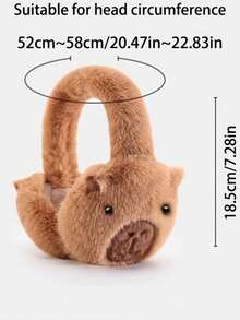 1pc Cute Capybara Ear Muffs, Thick Fleece Ear Warmers For Autumn/Winter, Warm And Cold-Proof Ear Covers - Multicolor - View 7
