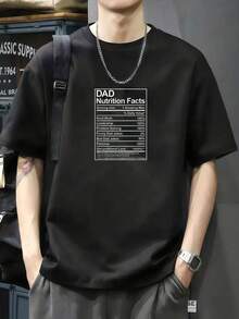 Camiseta divertida, dulce, reflexiva y genial para el Día del Padre. Información nutricional para papá. Camiseta de manga corta de algodón de 220 g, impresión por una cara - Negro - Ver 1