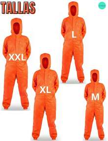 Overol de protección, ropa de protección para trabajadores, mecanicos, elctricista, plomero, pintor, material resistente y duradero. Protector de ropa anti manchas. - Naranja - Ver 4