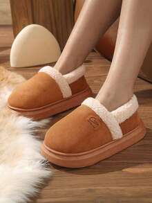 时尚防滑、保暖、轻便的女士拖鞋包 - 棕色 - 查看 1