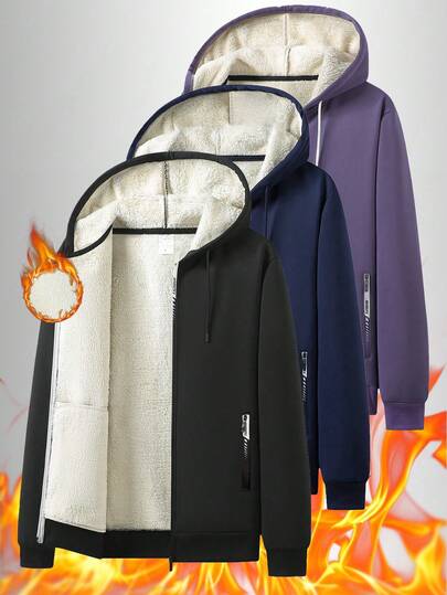 Women's Fleece Lined Zip Up Hoodie - Warm Sports Jacket With Pockets For Running, Gym, Casual, Outdoor,Winter